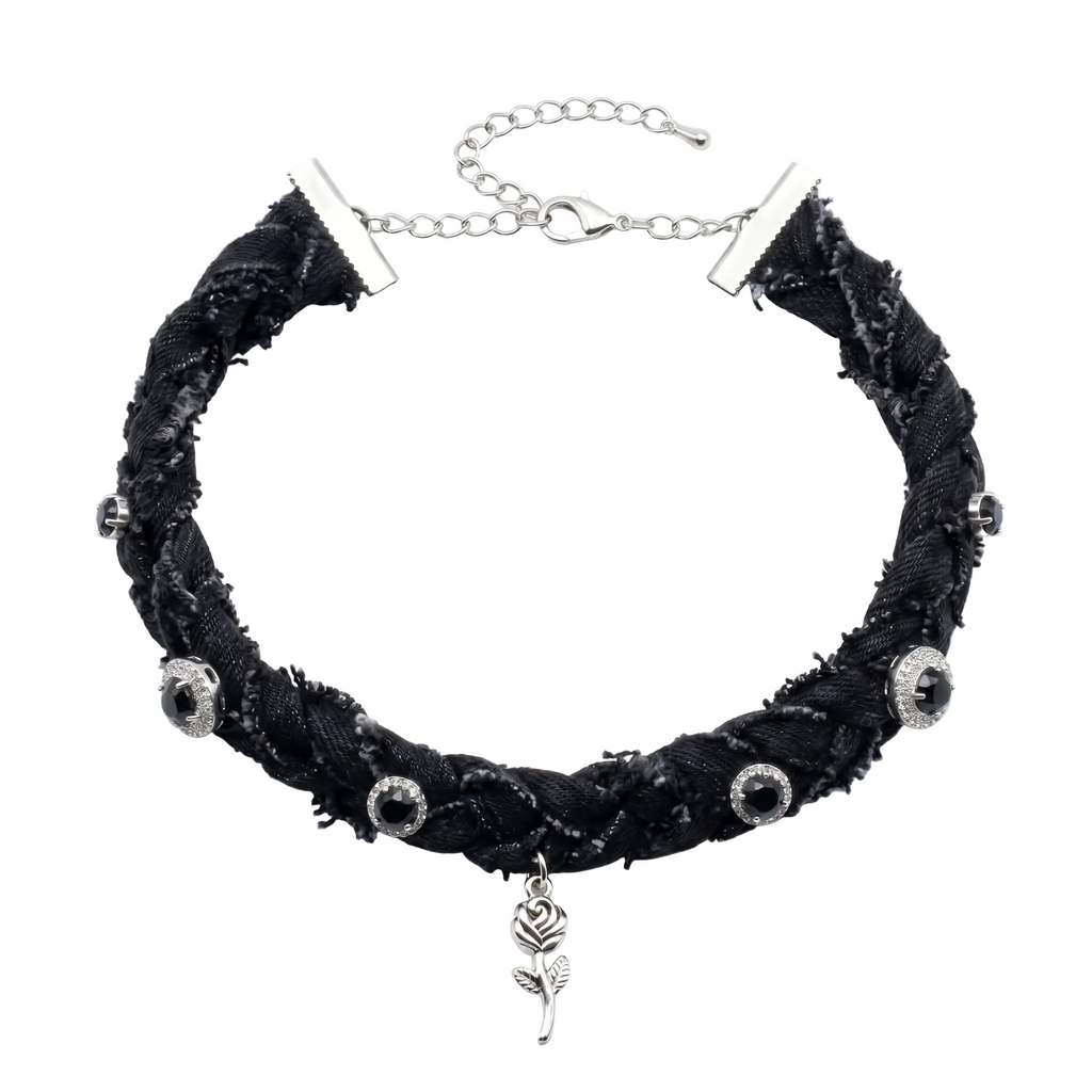 BANDANA CHOCKER - BLACK DENIM