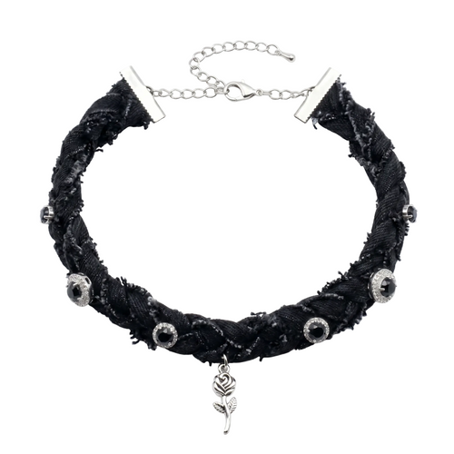 BANDANA CHOCKER - BLACK DENIM