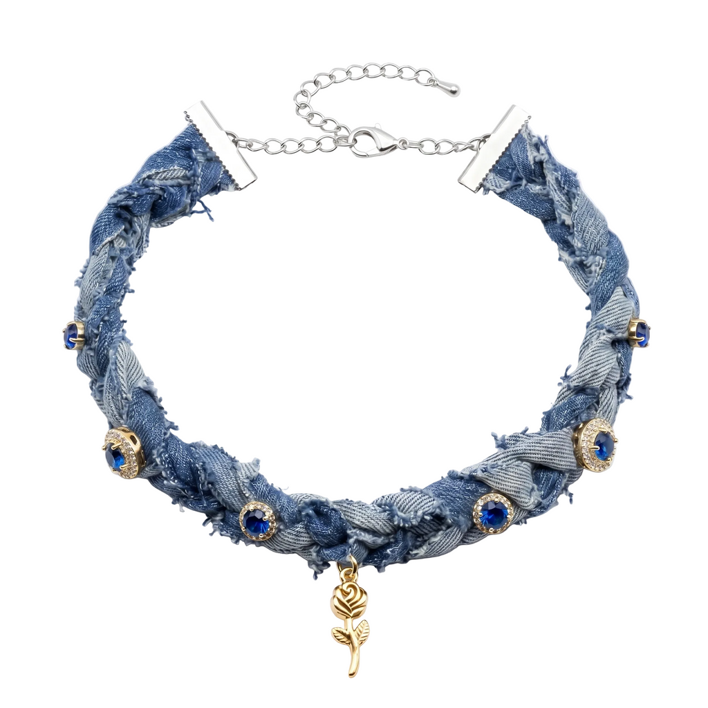 BANDANA CHOCKER - BLUE DENIM
