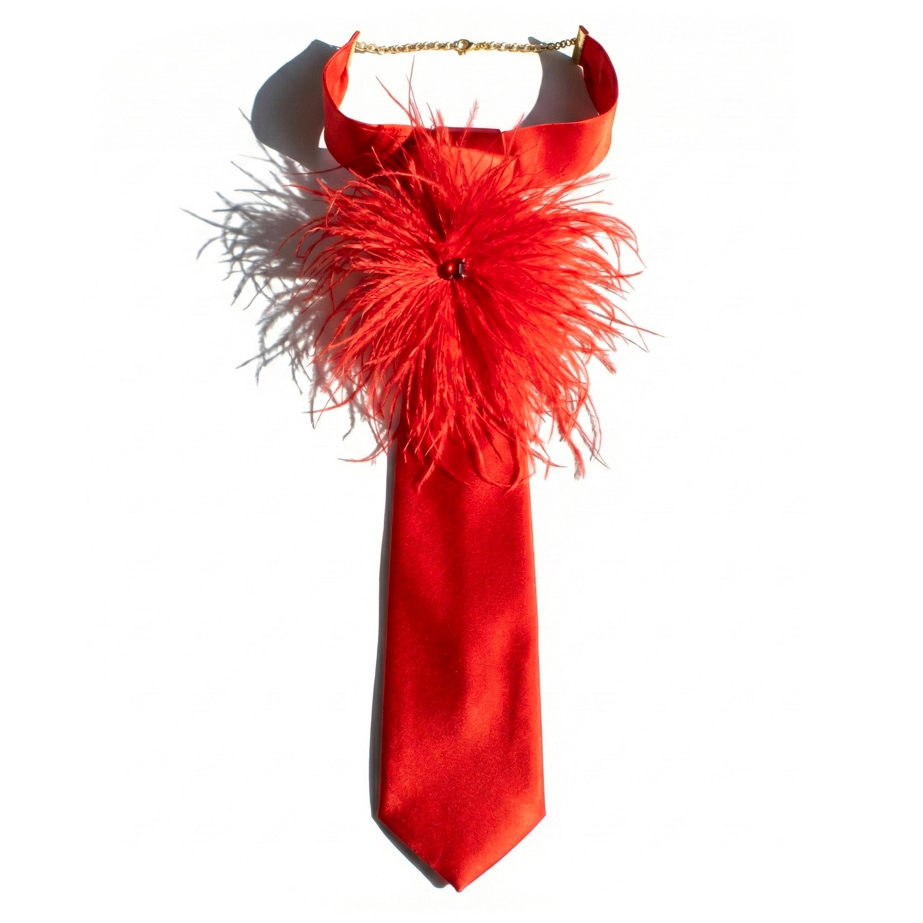 FLOWER TIE - RED PLUME