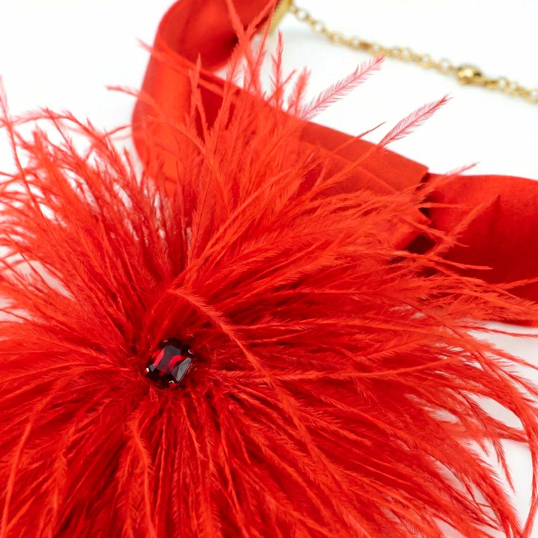 FLOWER TIE - RED PLUME