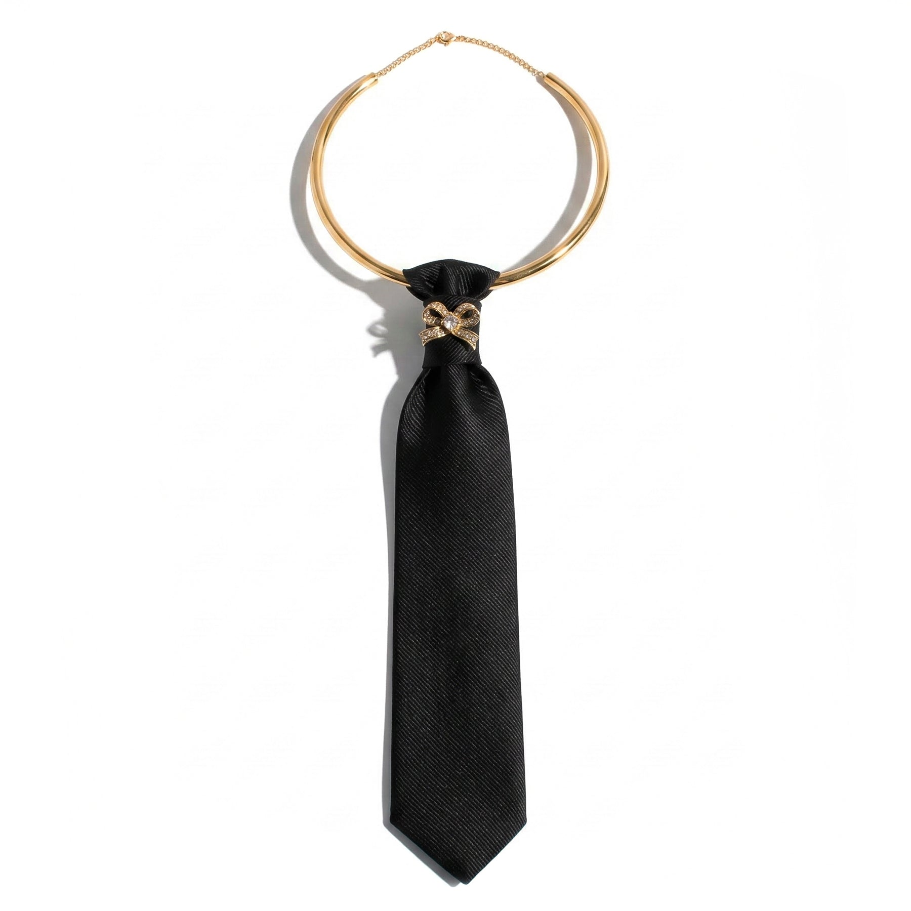 METAL CHOCKER - GOLD BOW