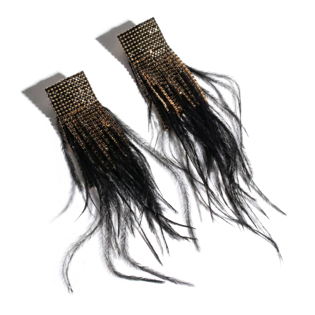 ORECCHINI BLACK PLUME