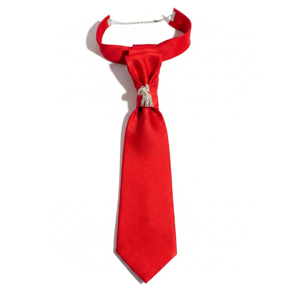 FLOWER TIE - TEDDY RED