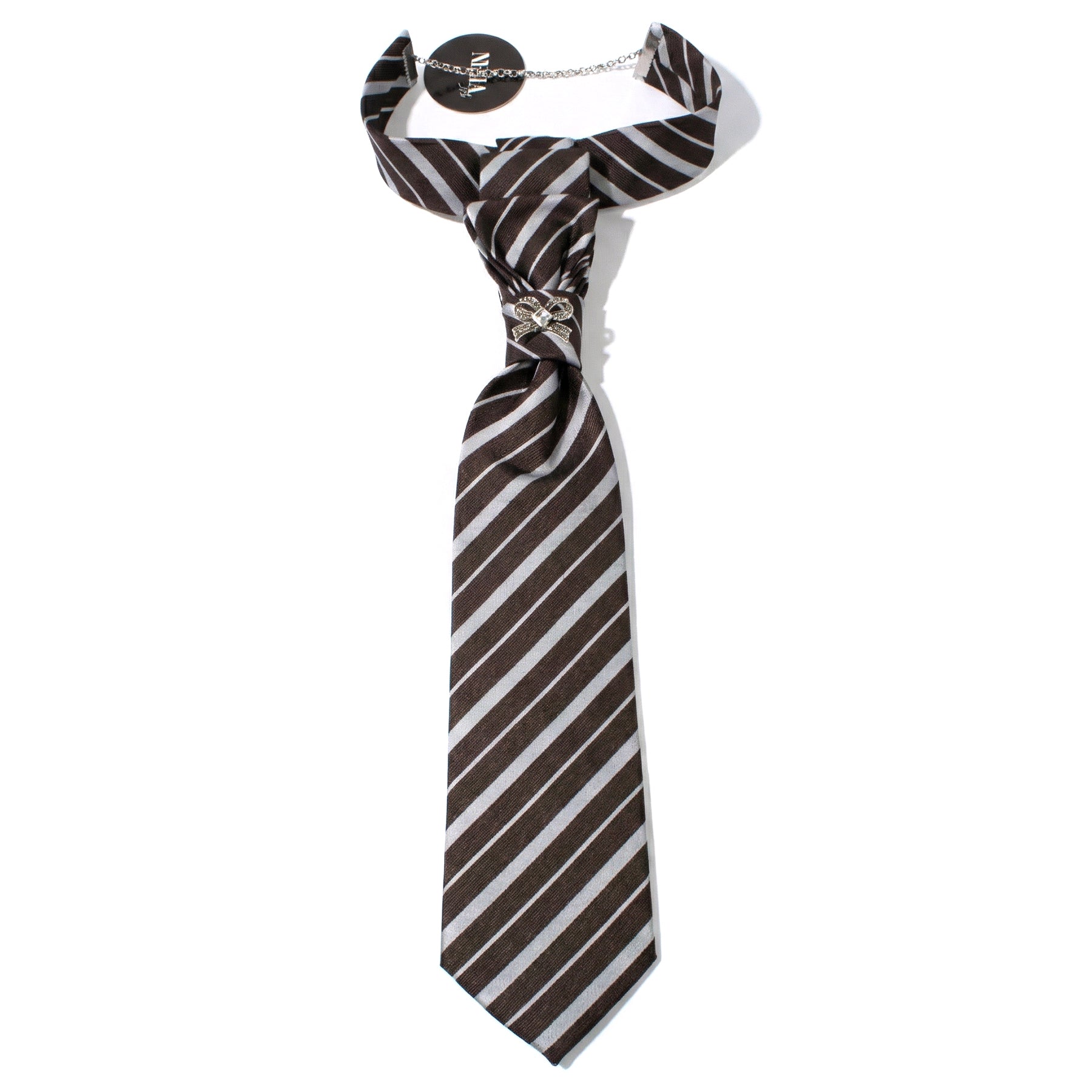 FLOWER TIE - SILVER BOW
