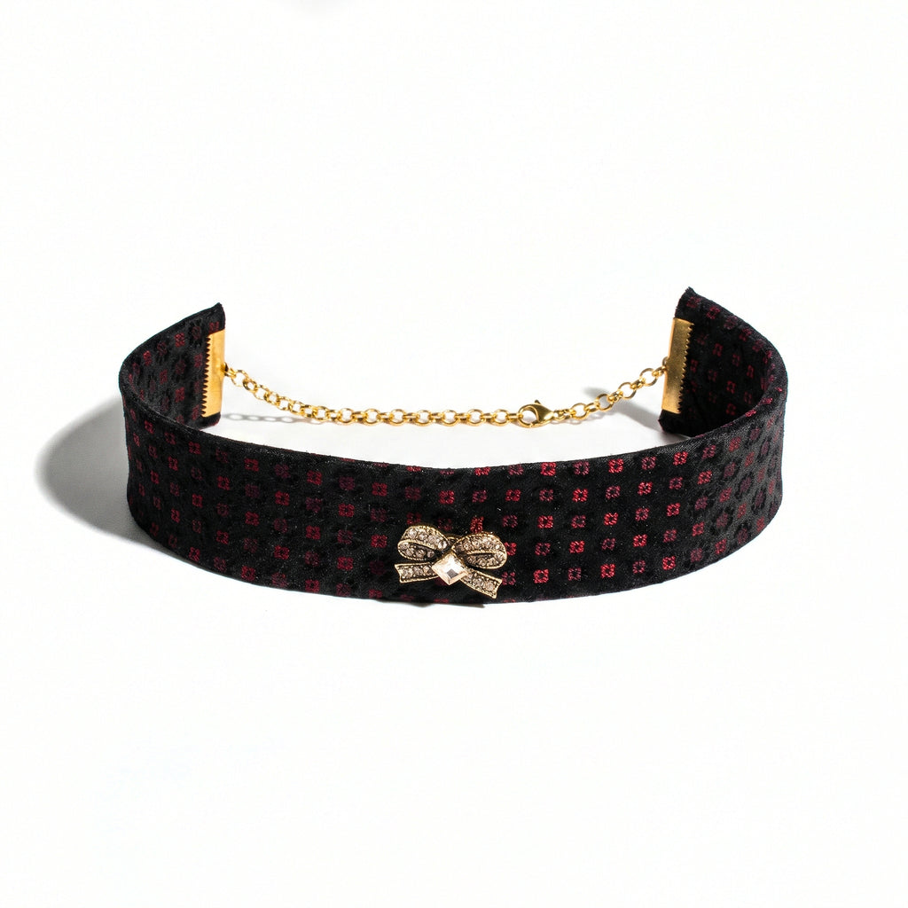CHOCKER - GOLD BOW