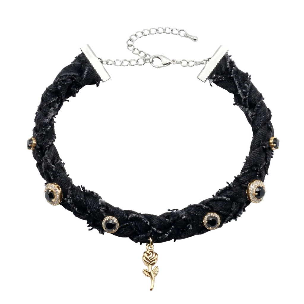 BANDANA CHOCKER - BLACK DENIM