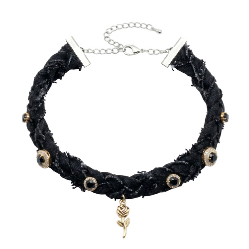 BANDANA CHOCKER - BLACK DENIM