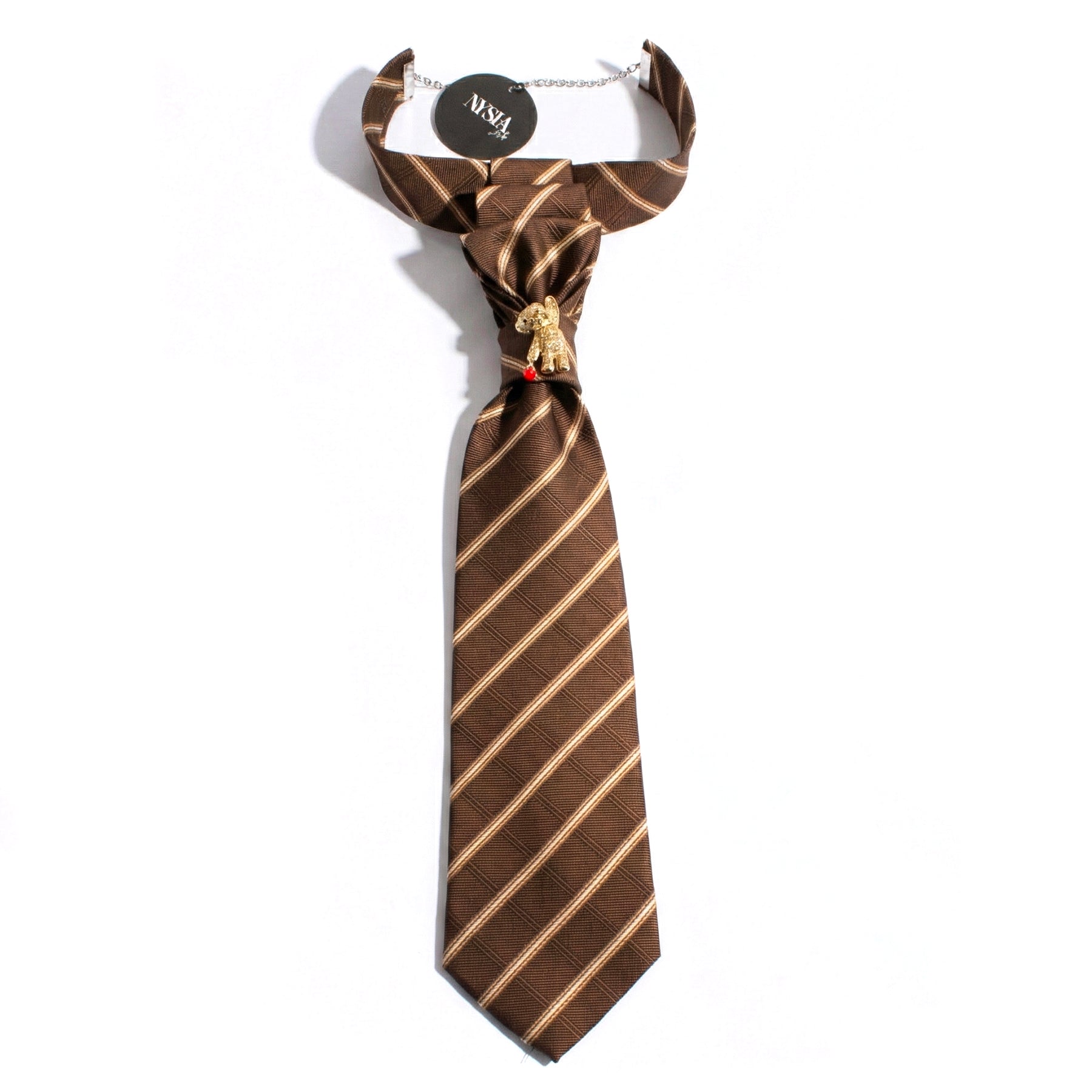 FLOWER TIE - TEDDY BROWN