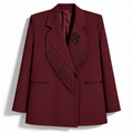 BLAZER  FRANGE - CUORE RARO BORDEAUX