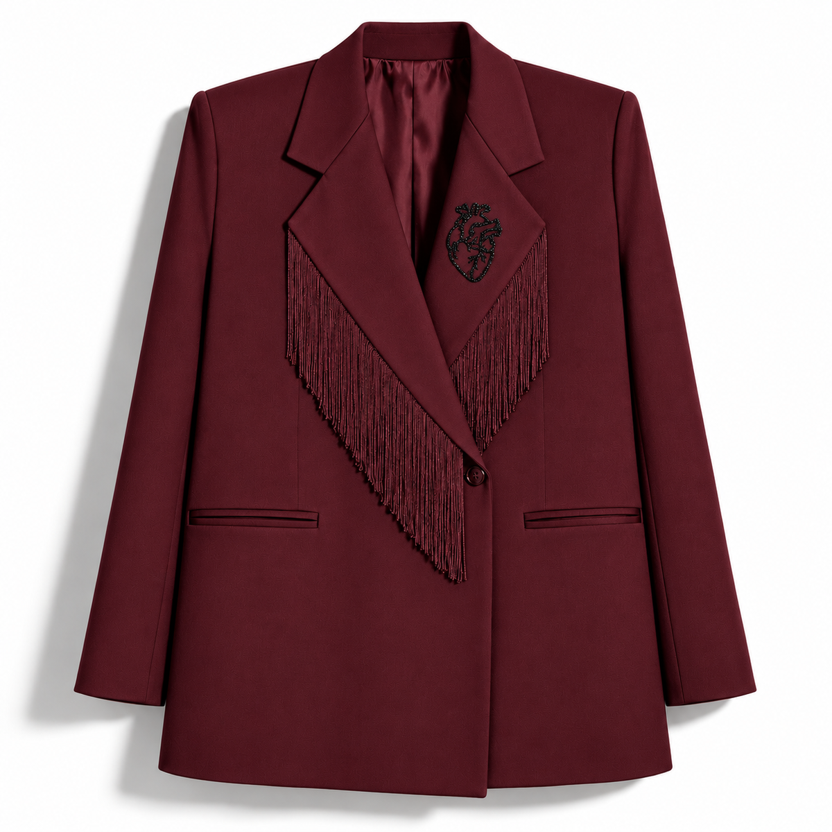 BLAZER  FRANGE - CUORE RARO BORDEAUX