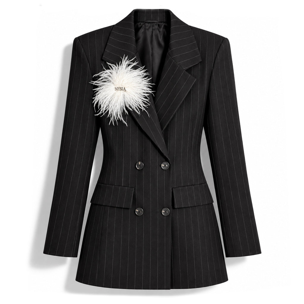 BLAZER GESSATO - MENTALMENTE IN FERIE NERO