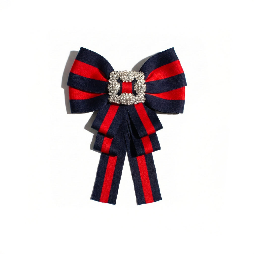SPILLA BLUE BOW BROOCH