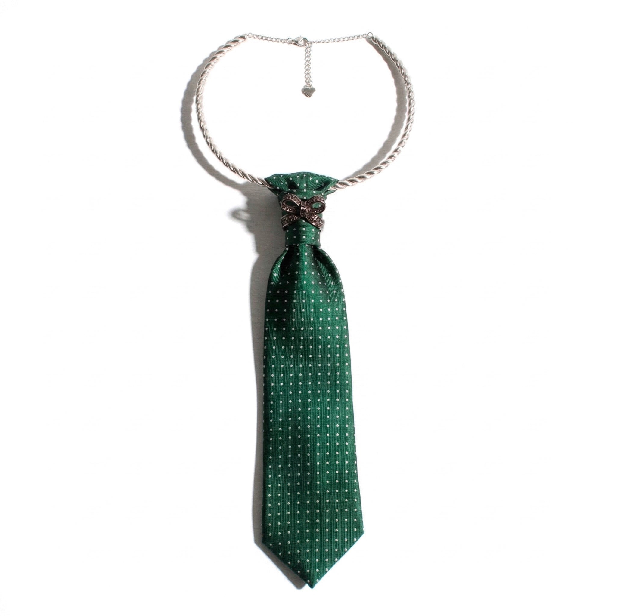 METAL CHOKER - GREEN BOW SILVER