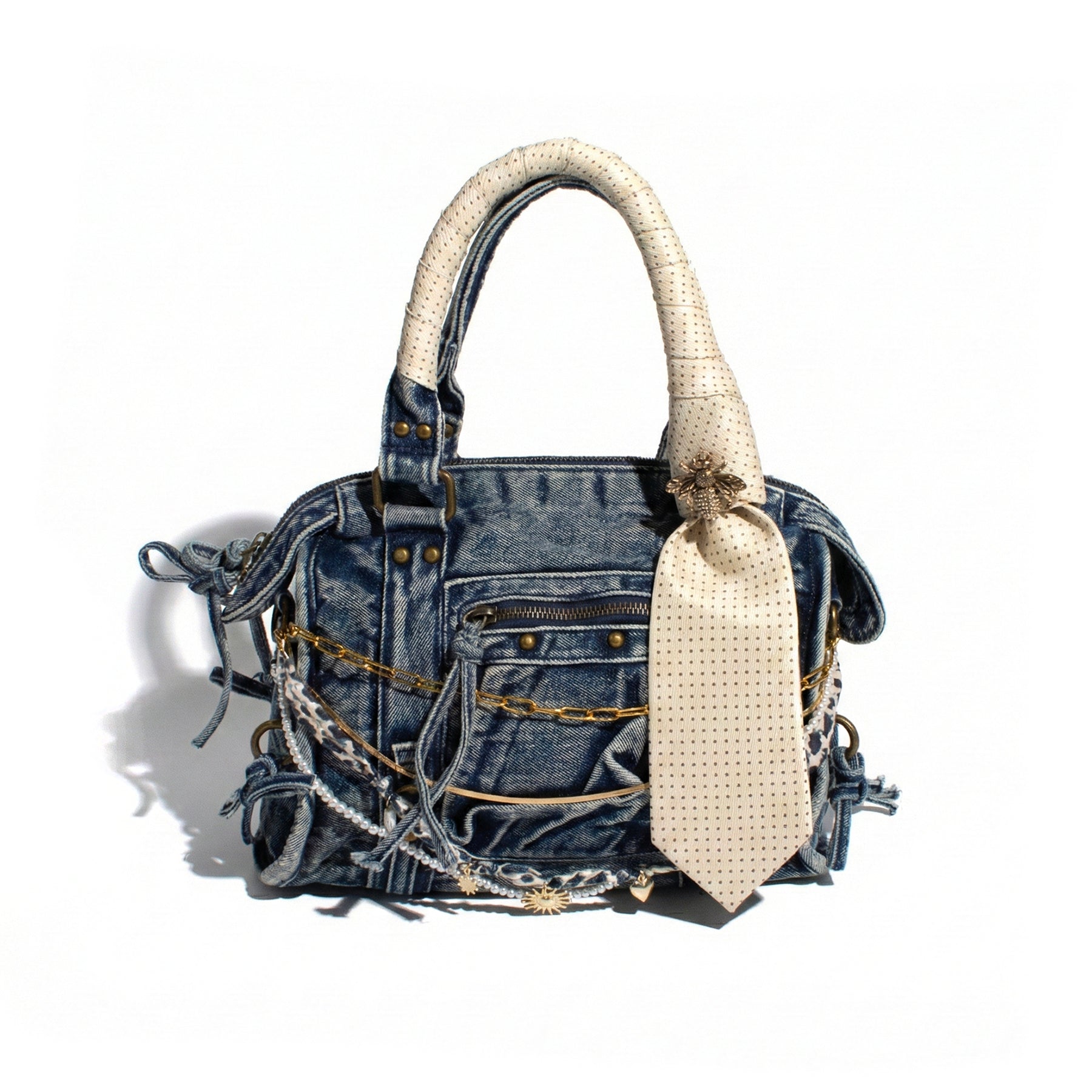 DENIM BAG - GOLD BEE