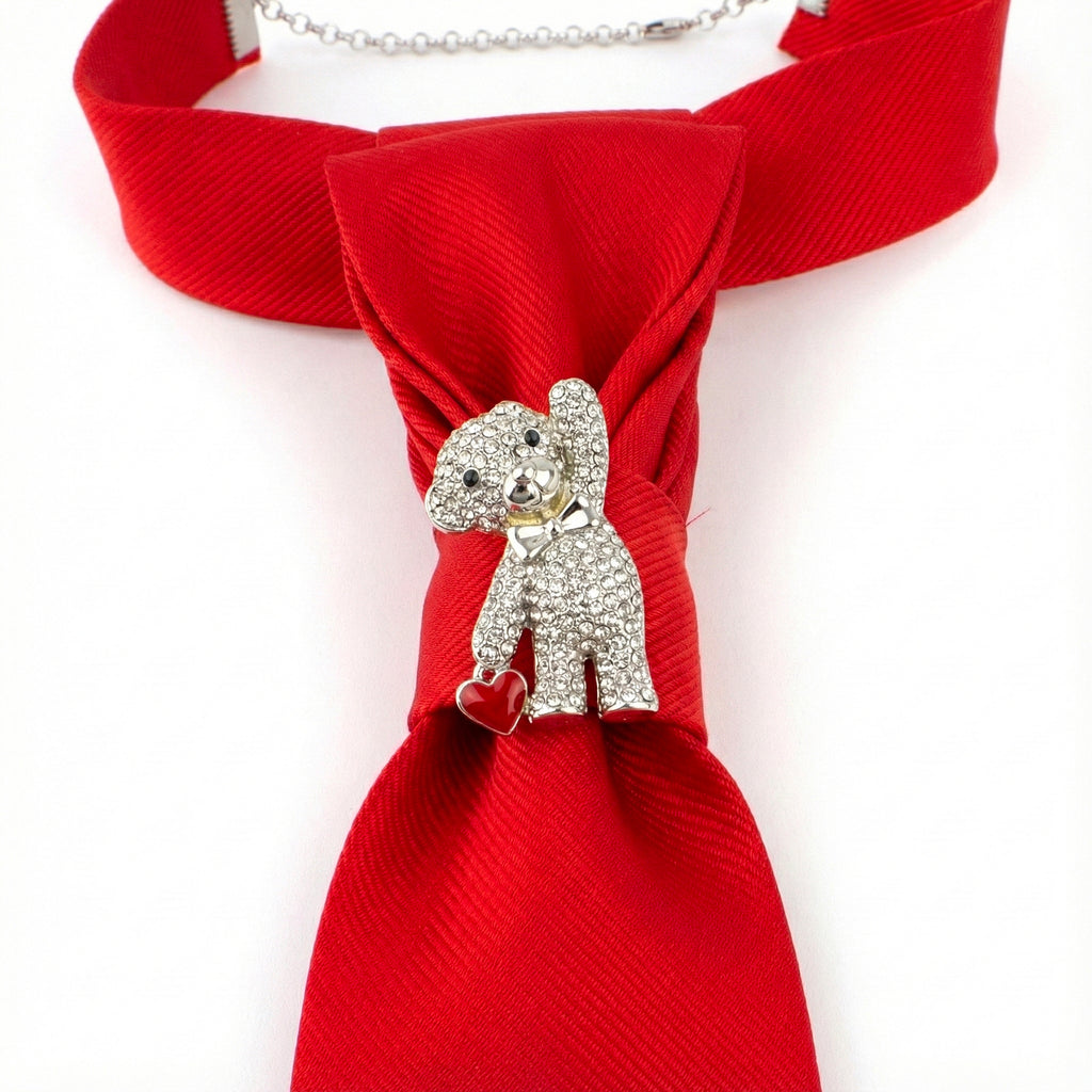 FLOWER TIE - TEDDY RED