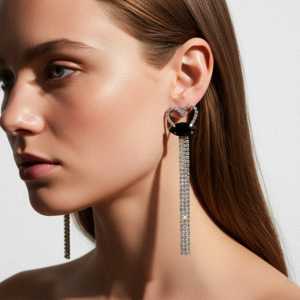 ORECCHINI BLACK HEART