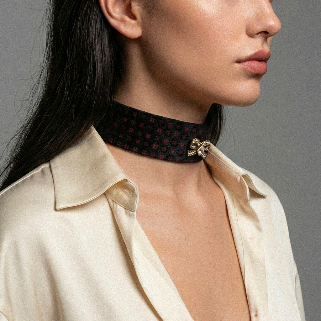CHOCKER - GOLD BOW
