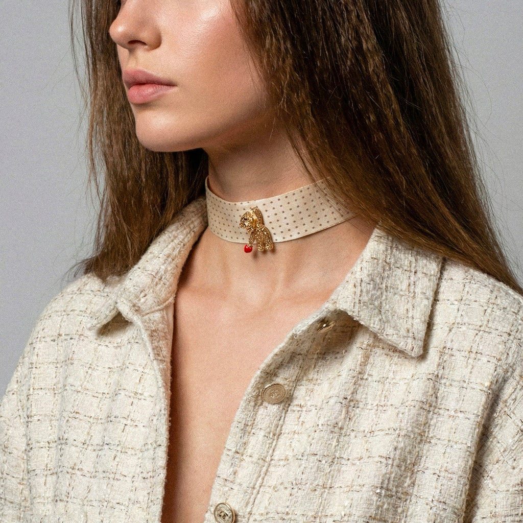 CHOCKER - GOLD BEAR